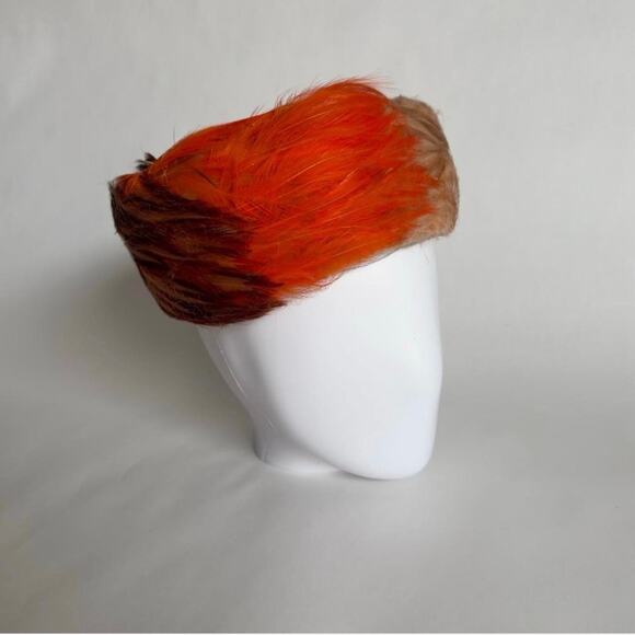 D’ORSAY DORSAY Vintage Feather Pillbox Statement Church Hat - Picture 3 of 8